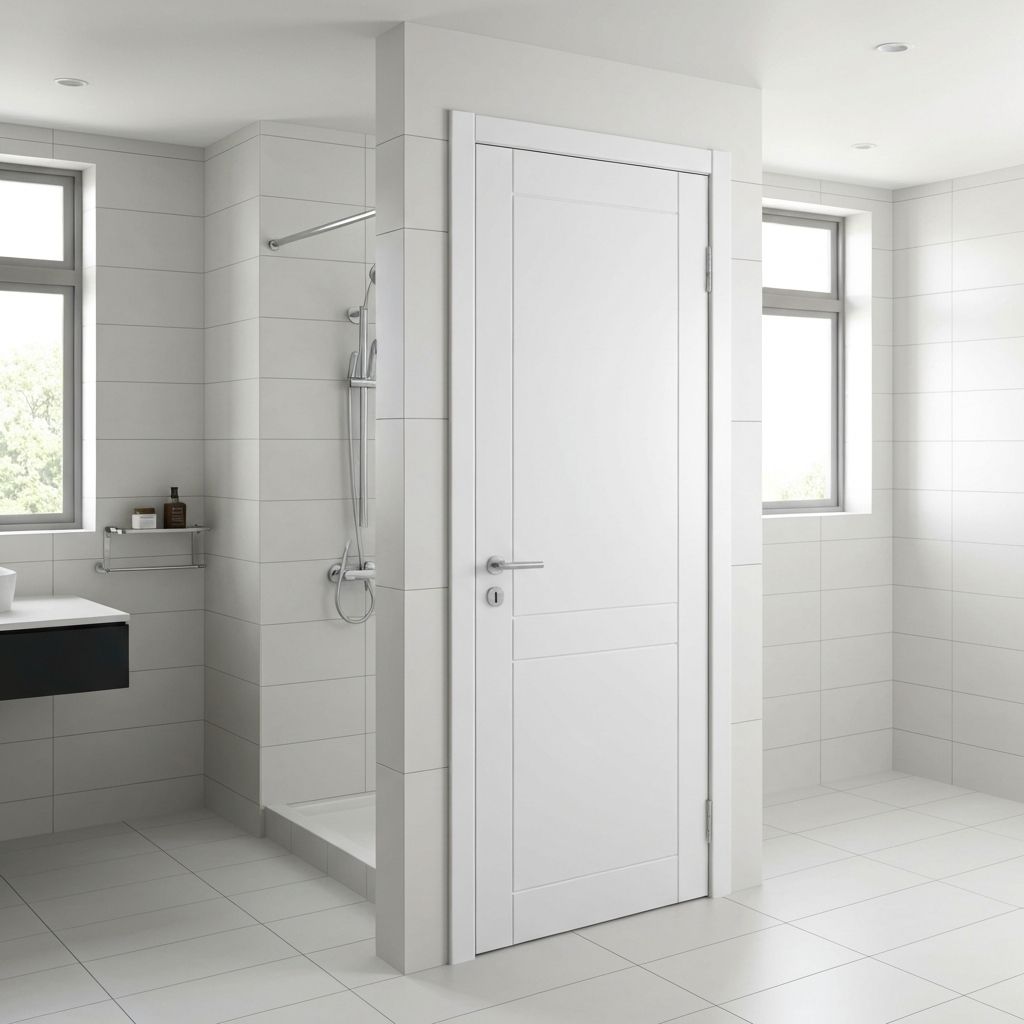 Luxury PVC bathroom door installation