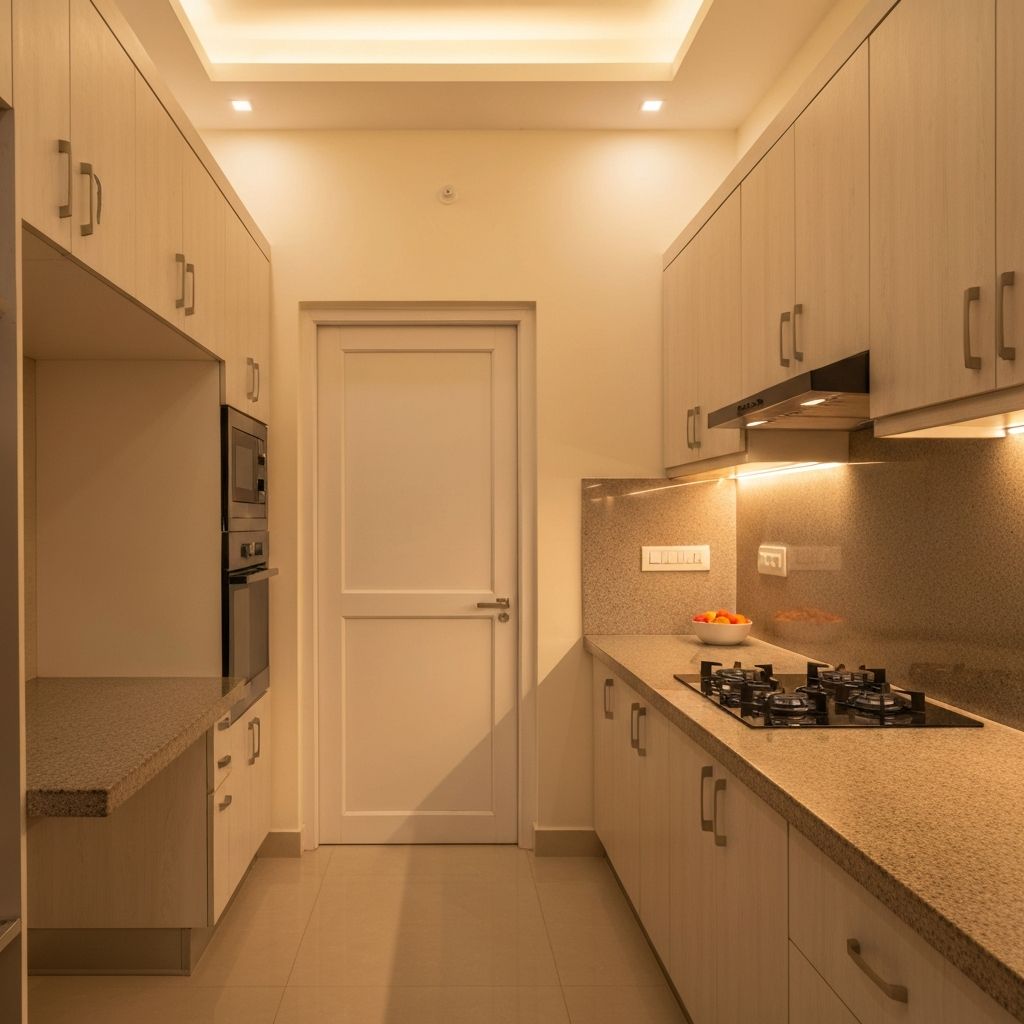 PVC door installed in modern kitchen