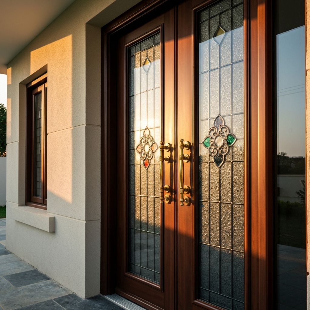 Premium uPVC French door with glass panels